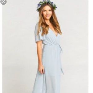 Sophie Wrap Dress Show Me Your Mumu Steel Blue